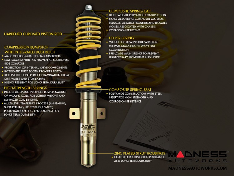 FIAT 500 Coilover Kit by ST - Suspension Technique